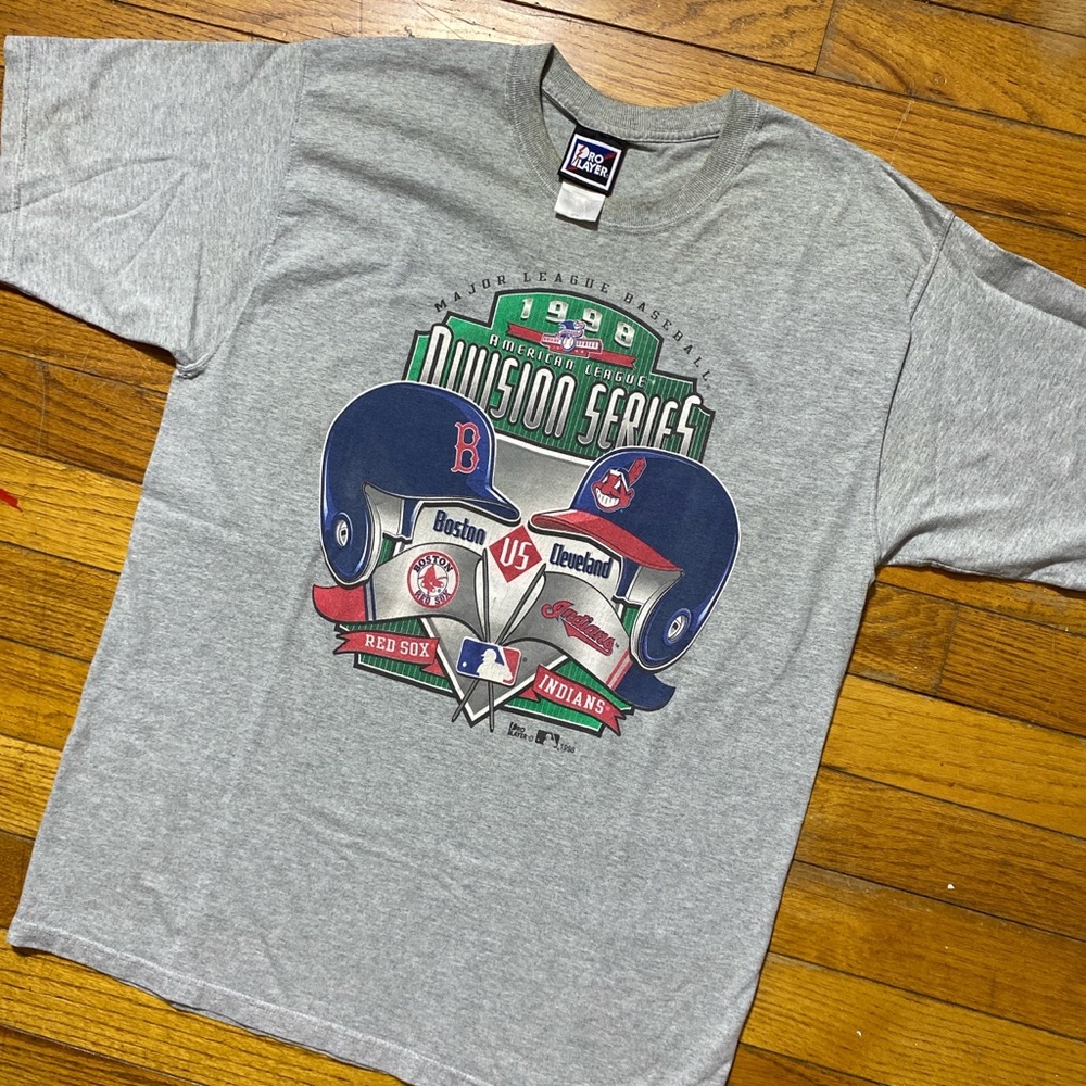 Vintage MLB American division series tee Boston Red Sox Cleveland Indiana - Picture 5 of 5